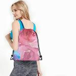 Beabes Marble Drawstring Backpack Marbling Design