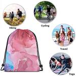 Beabes Marble Drawstring Backpack Marbling Design