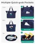 BAGSMART Foldable Zipper Tote Bag 16.5×6×14