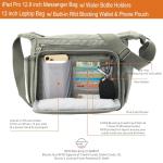 Anti‑theft RFID Messenger Laptop Bag 13in Grey