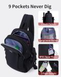 ECOHUB Anti-Theft RFID Sling Backpack 9 Pockets