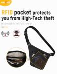 HALOVIE Slim RFID Anti-Theft Sling Bag