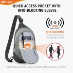 SKYSPER RFID Crossbody Sling Backpack Lightgray