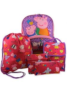Peppa Pig 5‑Piece School & Lunch Set Backpack