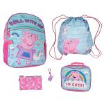 Peppa Pig 15″ School & Lunch Backpack Set