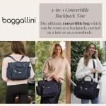 Baggallini 3‑in‑1 Convertible Tote Backpack 15×12″ RFID