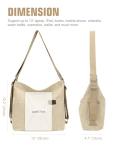 RUNSOON Corduroy Convertible Tote Purse Backpack Beige