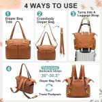 MOMINSIDE 4‑in‑1 Leather Diaper Bag Backpack Brown