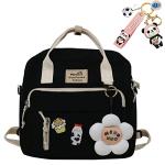 JELLYEA Flower & Bear Keychain Backpack Black