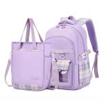 PIG PIG GIRL 2‑Piece Convertible School Backpack Purple