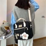 JELLYEA Flower & Bear Keychain Backpack Black