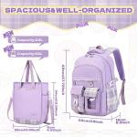 PIG PIG GIRL 2‑Piece Convertible School Backpack Purple