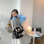 JELLYEA Flower & Bear Keychain Backpack Black