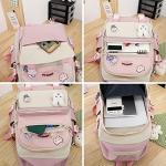 YGYCF 5‑Piece Kawaii Bear Student Backpack Pink