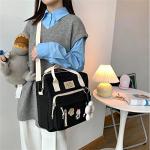 JELLYEA Flower & Bear Keychain Backpack Black
