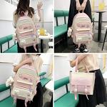 YGYCF 5‑Piece Kawaii Bear Student Backpack Pink