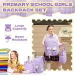PIG PIG GIRL 2‑Piece Convertible School Backpack Purple