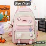 YGYCF 5‑Piece Kawaii Bear Student Backpack Pink