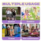 PIG PIG GIRL 2‑Piece Convertible School Backpack Purple