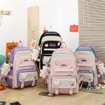 YGYCF 5‑Piece Kawaii Bear Student Backpack Pink