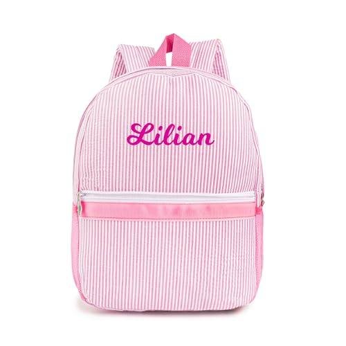 MT World personalized seersucker toddler backpack for ages 2-9