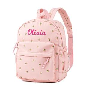MT WORLD Floral Toddler Backpack Pink Personalized