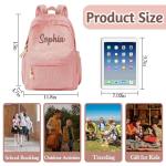 Personalized Corduroy Backpack Pink Embroidered