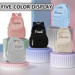 Personalized Corduroy Backpack Pink Embroidered