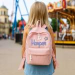 Dyoart Personalized Corduroy School Backpack
