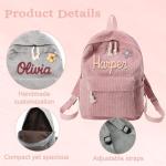 Dyoart Personalized Corduroy School Backpack