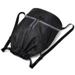 LOKAPEGY Black Drawstring Gym Bag for Men, Waterproof Drawstring Backpack for Women, Swim Bag with Shoes Compartment, Pull String Sport Bag for Soccer and Basketball.