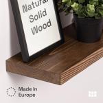 Rustic Wood Floating Shelves Set of 2 - Walnut