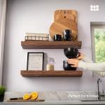 Rustic Wood Floating Shelves Set of 2 - Walnut