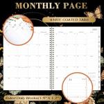 Academic Planner Butterfly Tabs Back Pocket