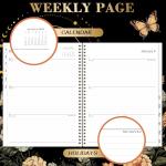 Academic Planner Butterfly Tabs Back Pocket