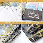 Academic Planner Metal Rings Elastic Closure