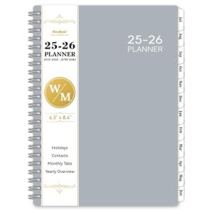 Planner 2025-2026 - 2025-2026 Planner from July 2025 - June 2026, Academic Planner 2025-2026 Weekly & Monthly Spreads, 6.25" x 8.3", 12 Monthly Tabs, Strong Twin-Wire Binding