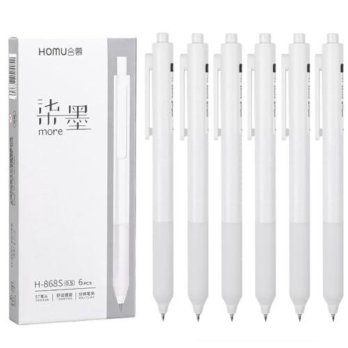 Eacpokc retractable gel pen with pearl white barrel and soft grip