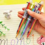 Bluelanss 6‑Color 0.5mm Retractable Ballpoint Pen