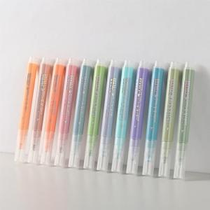 Konket 12‑Pack Glitter Pastel No‑Bleed Highlighters