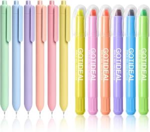 GOTIDEAL 12‑Pack No‑Bleed Gel Highlighters
