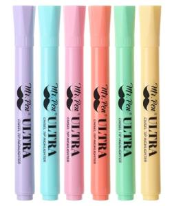 Mr. Pen Pastel Tank‑Style Highlighters 6‑Pack