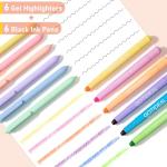 GOTIDEAL 12‑Pack No‑Bleed Gel Highlighters