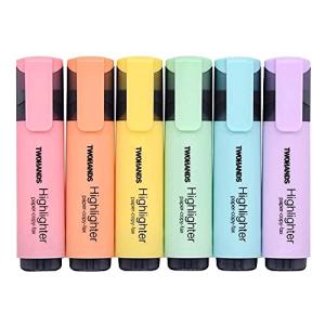 TWOHANDS 6‑Pack Pastel Chisel Tip Highlighters