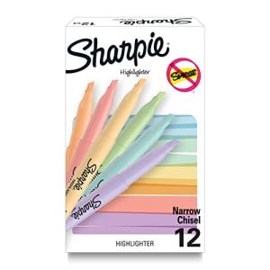 Sharpie 12‑Pack Mild Pastel Pocket Highlighters