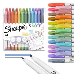 Sharpie S‑Note Pastel Chisel Markers 24‑Pack