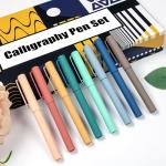 JiaoJiRen Calligraphy Set Fountain Pens with 8 Different Size Nibs and 60 Ink Cartridges(12 Colors),Calligraphy Pen Set for Beginner Writing Drawing Practice