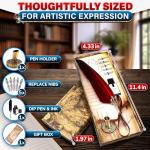 Antique Red Feather Pen and Ink Set