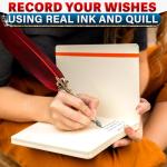 Antique Red Feather Pen and Ink Set