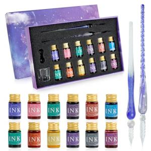 PDCTACST 16‑Piece Glass Dip Pen Set